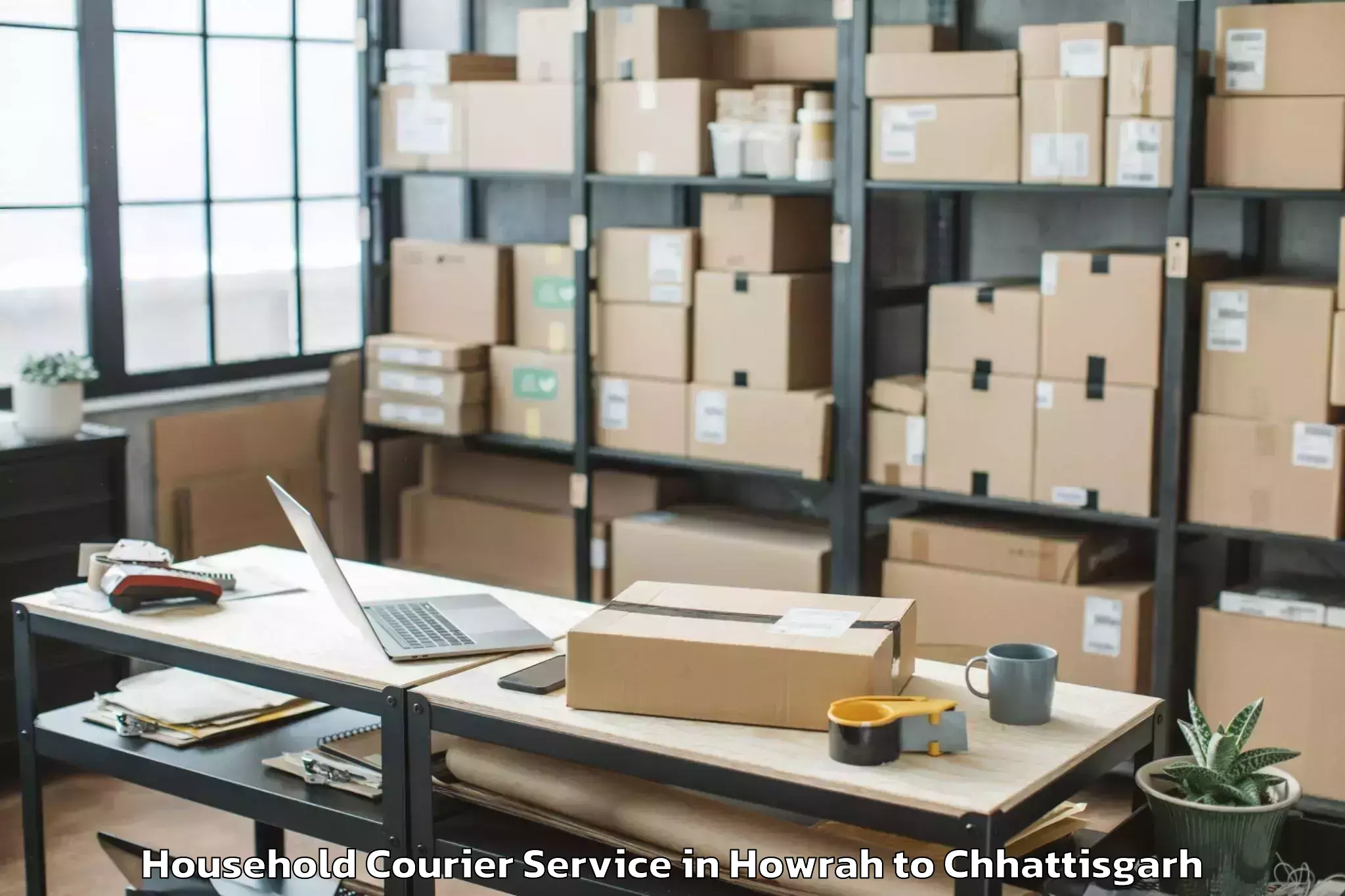 Affordable Howrah to Bhopalpatnam Household Courier